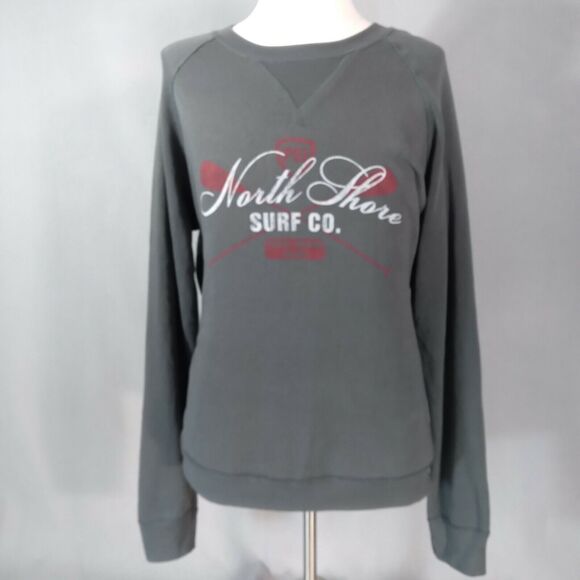 North Shore Surf Co sweater sweatshirt Men's 2XL XXL gray long sleeve fleece - Picture 1 of 12